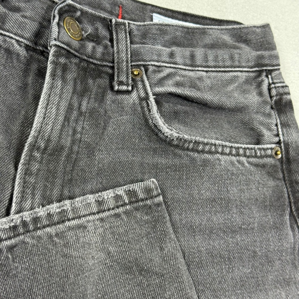 Zara Womens High Waisted Straight Leg Jeans Faded Black Denim Size 4